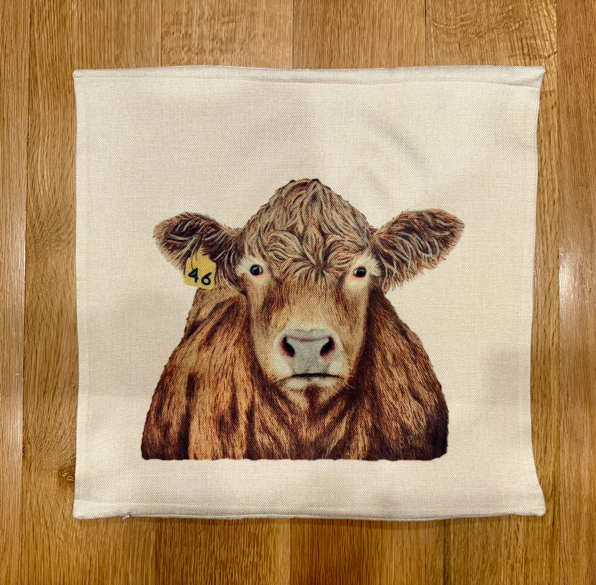Charlotte Highland Cow Throw Pillow Cover