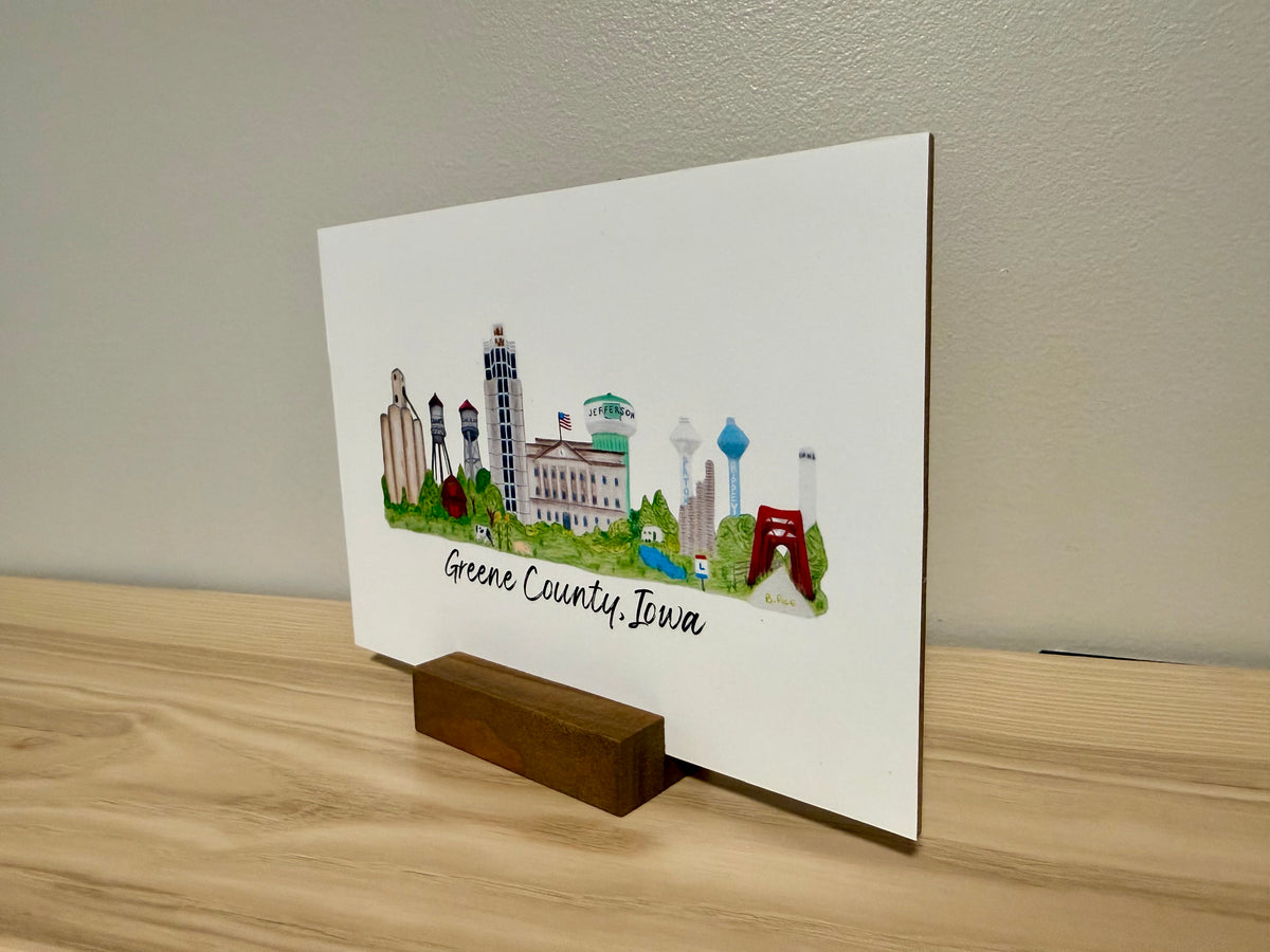 Greene County, Iowa Landmarks Art | Prints & Wood Art