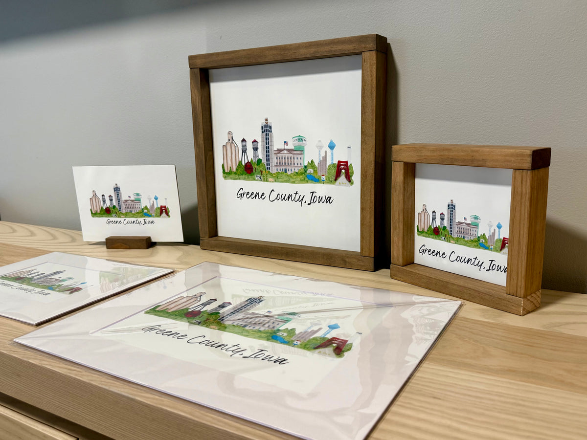 Greene County, Iowa Landmarks Art | Prints & Wood Art