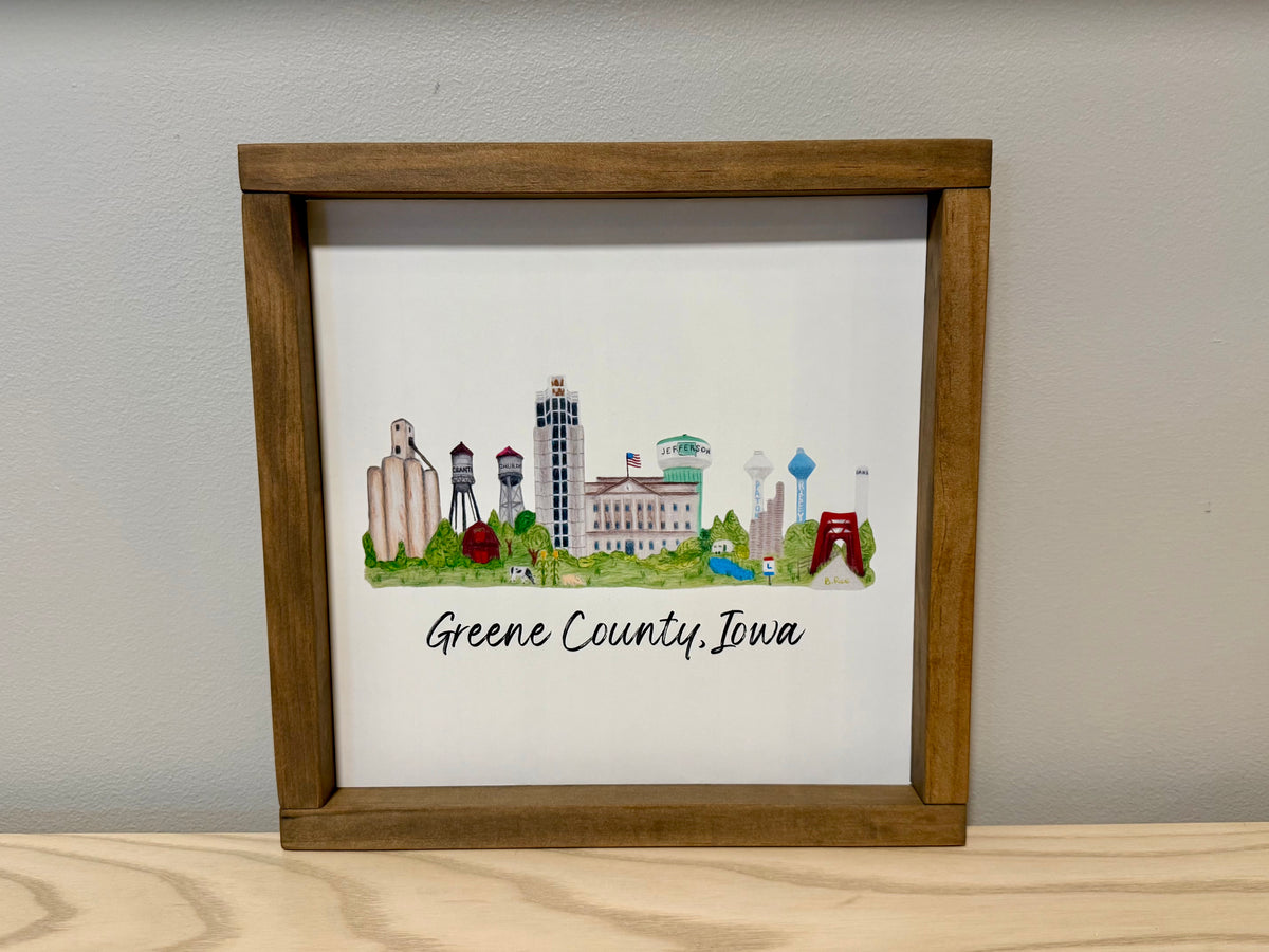 Greene County, Iowa Landmarks Art | Prints & Wood Art