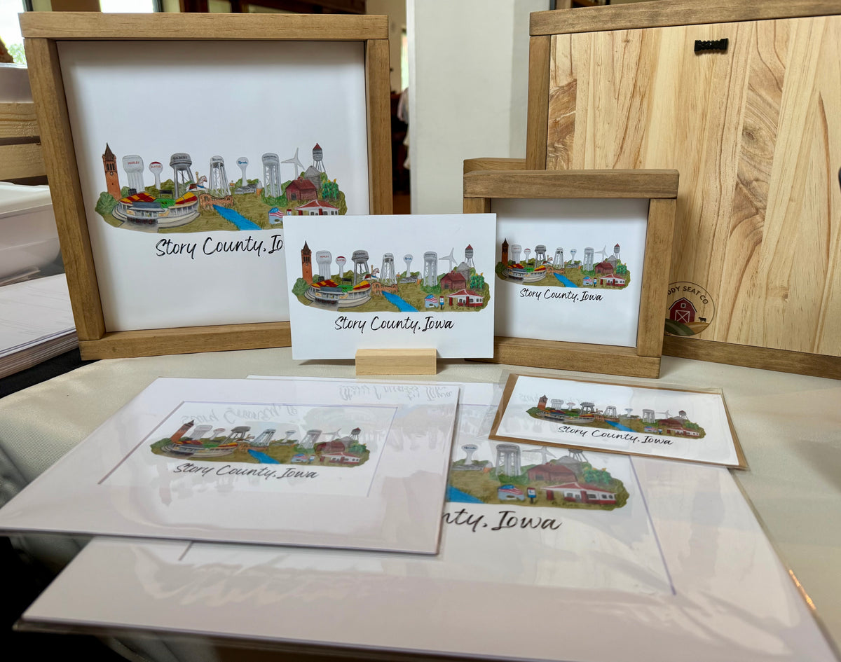 Story County, Iowa Landmarks Art | Prints & Wood Art