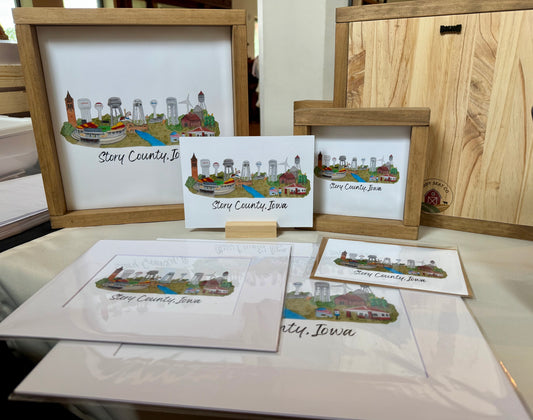 Story County, Iowa Landmarks Art | Prints & Wood Art