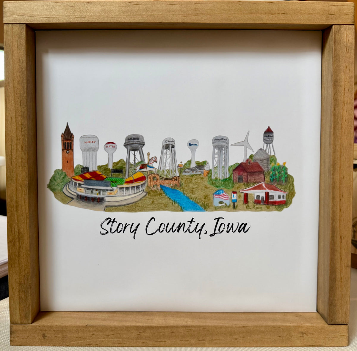 Story County, Iowa Landmarks Art | Prints & Wood Art