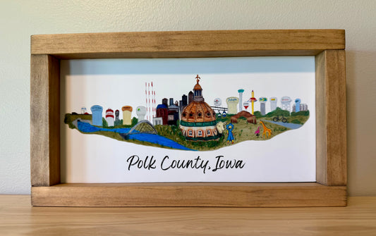Polk County, Iowa Landmarks Art | Prints & Wood Art