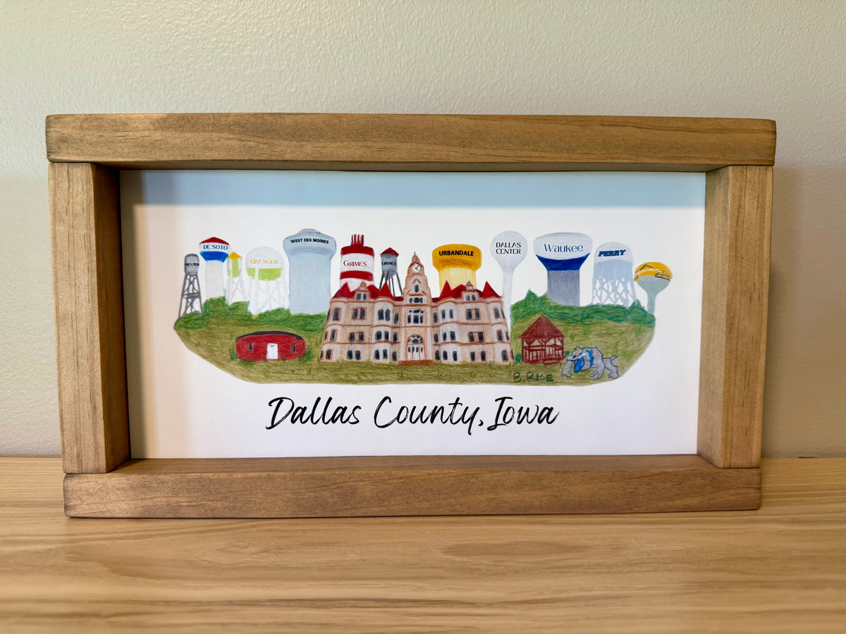 Dallas County, Iowa Landmarks Art | Prints & Wood Art