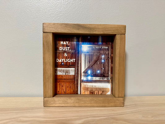 Hay, Dust & Daylight | Handcrafted Solid Wood Farmhouse Art