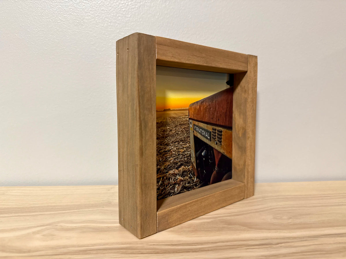International Harvester at Sunset | Handcrafted Solid Wood Farm Art